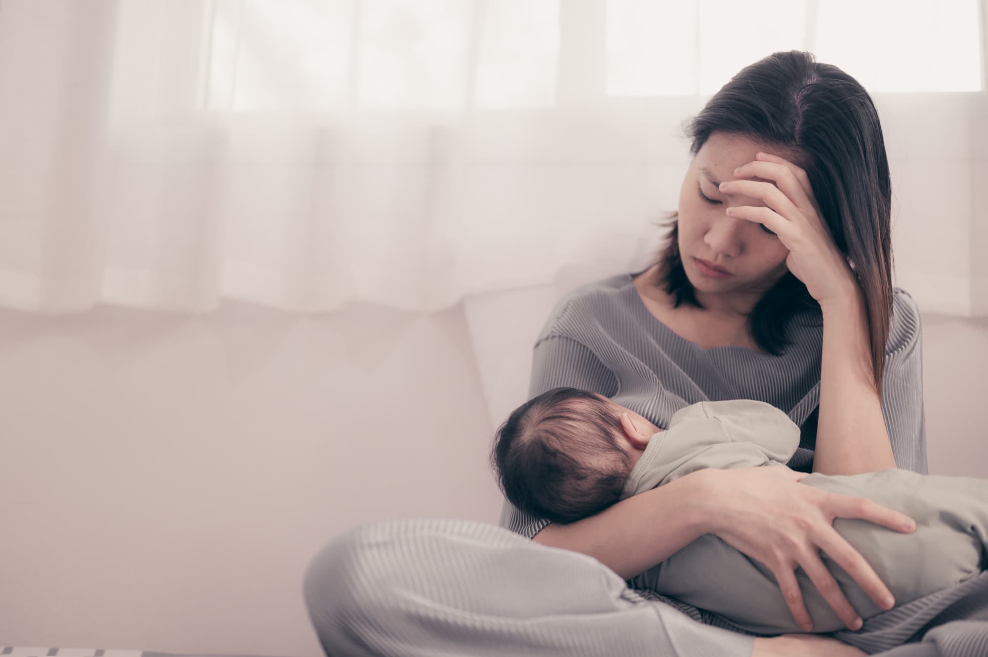 A mom struggling with postpartum blues.