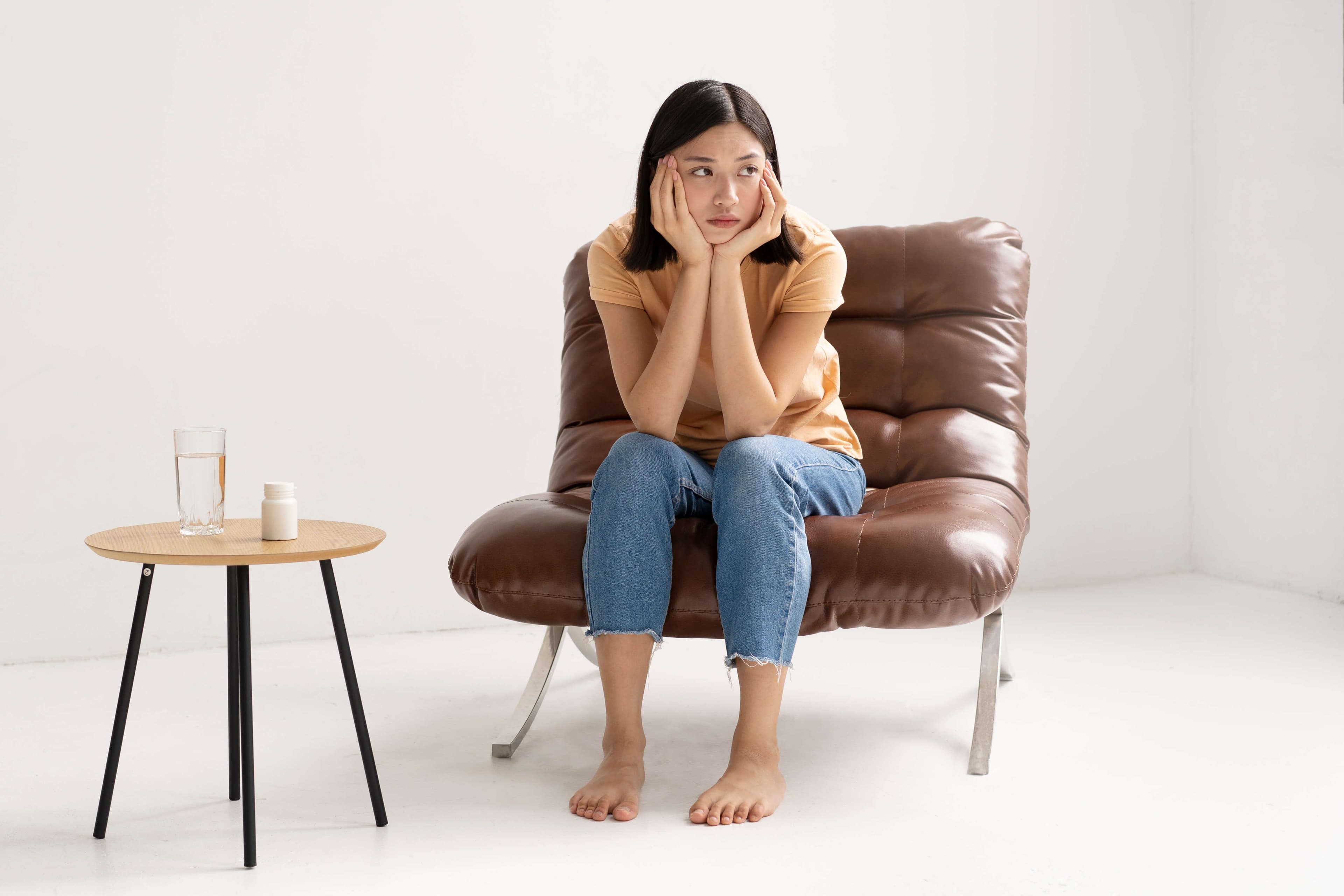 A person struggling with anxiety symptoms