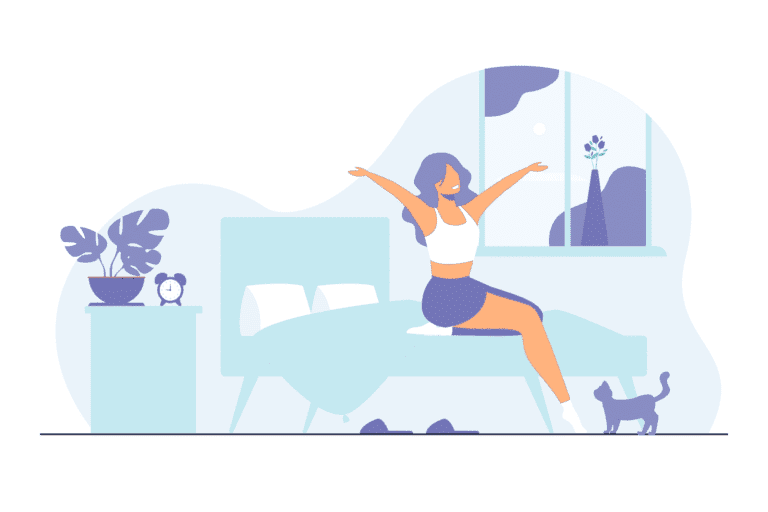 An image of a woman rising up from her bed. With the help of hypnotherapy, we can gain better control over our subconscious mind and lead a better, more happier life.