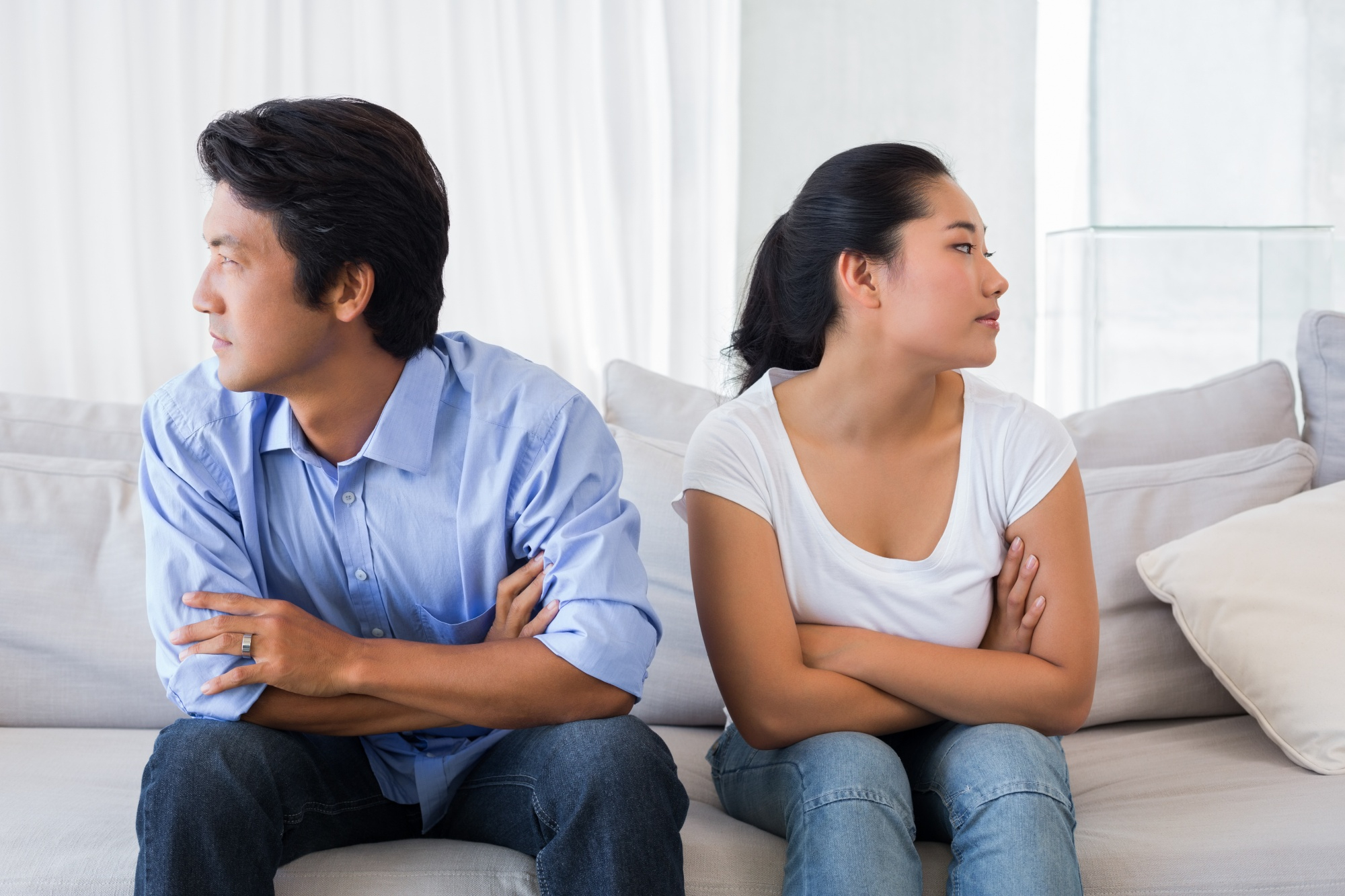 A Singaporean couple taking a time-out, a conflict resolution strategy they learned in premarital counselling.