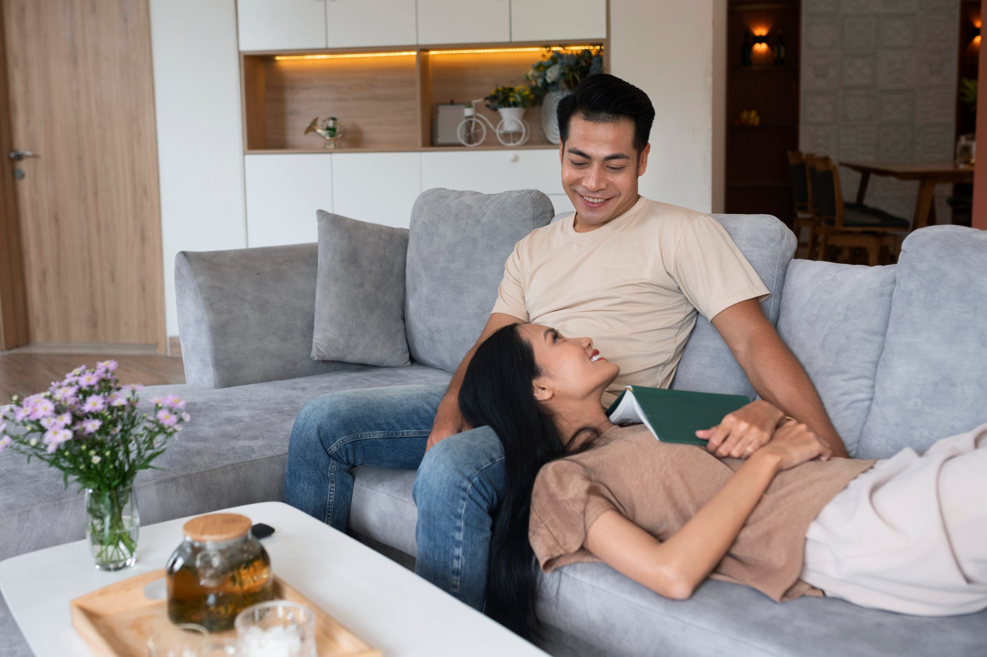 Couples learning to talk to each other after learning communication tools in couples therapy.