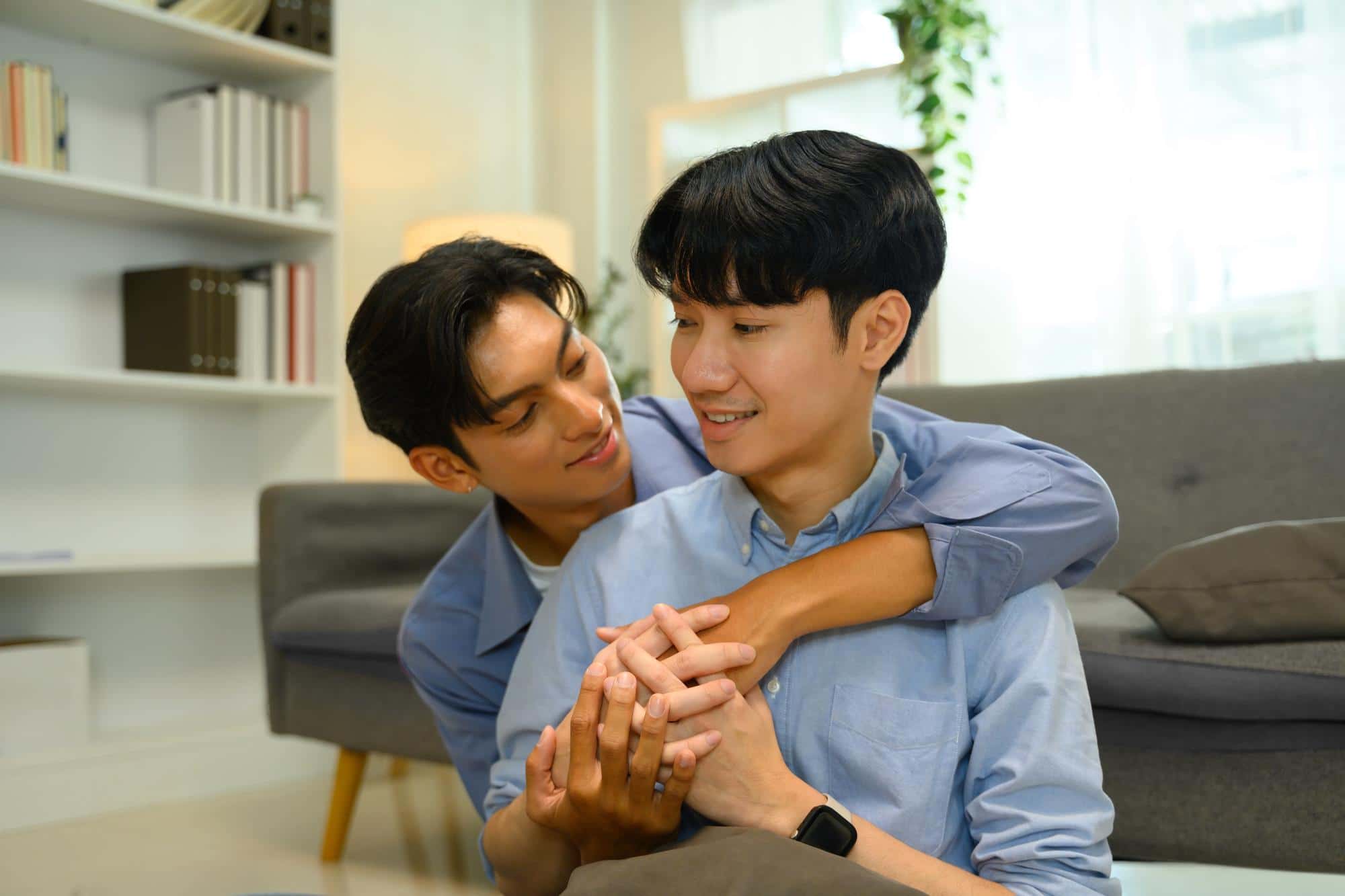 An engaged couple discussing pre-marital counselling in Singapore.