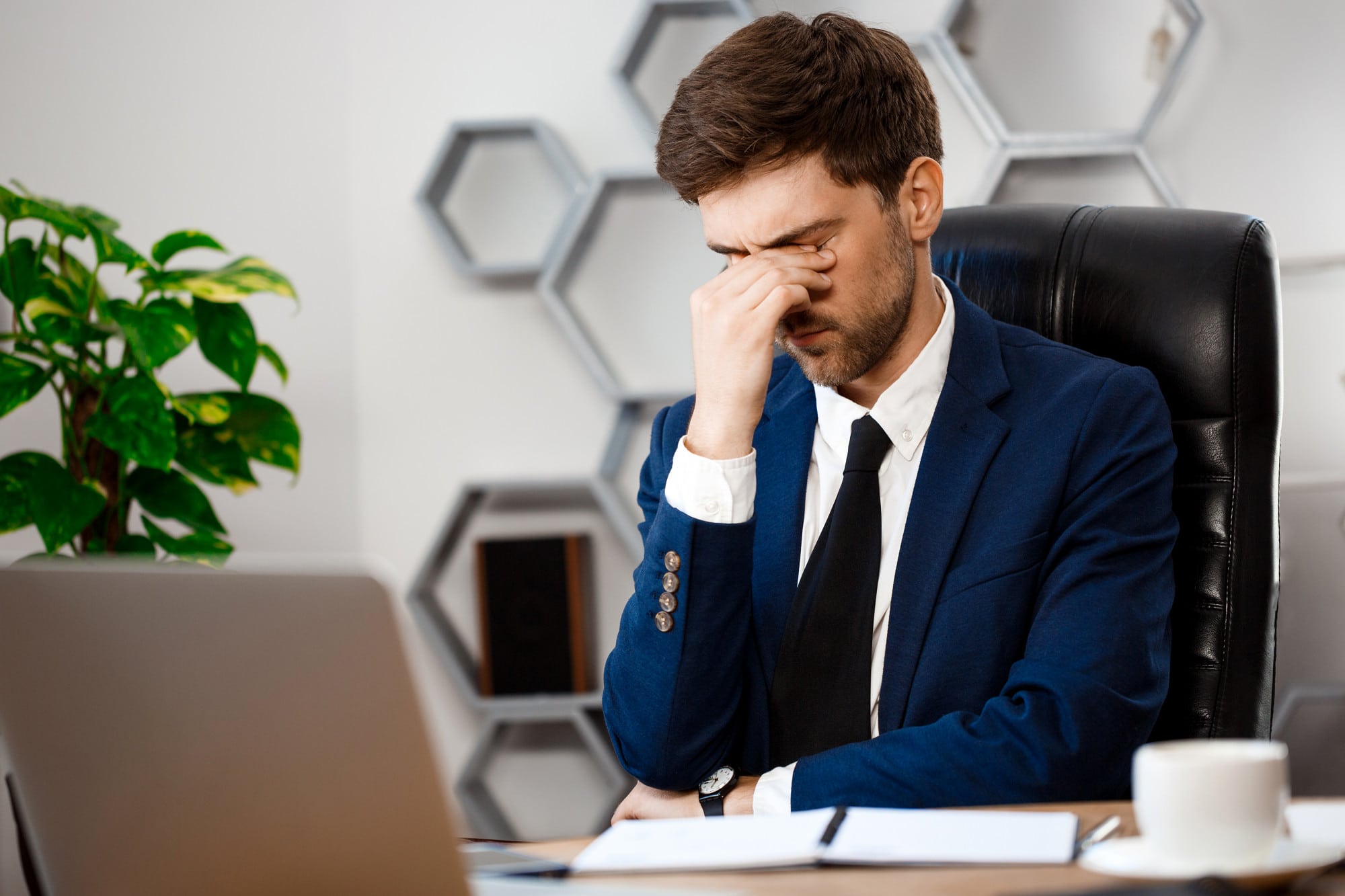 A person coping with job loss and retrenchment stress.