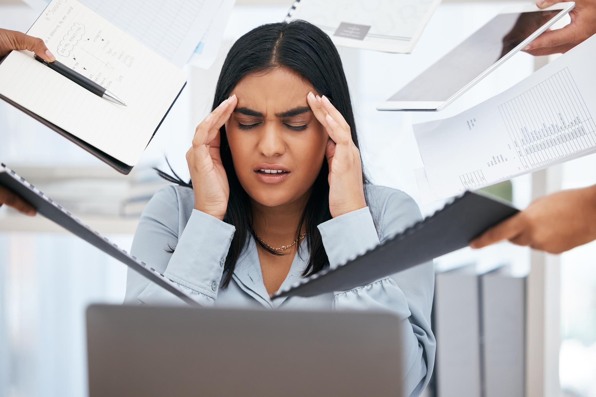 A person experiencing chronic stress and burnout and considering therapy for recovery.