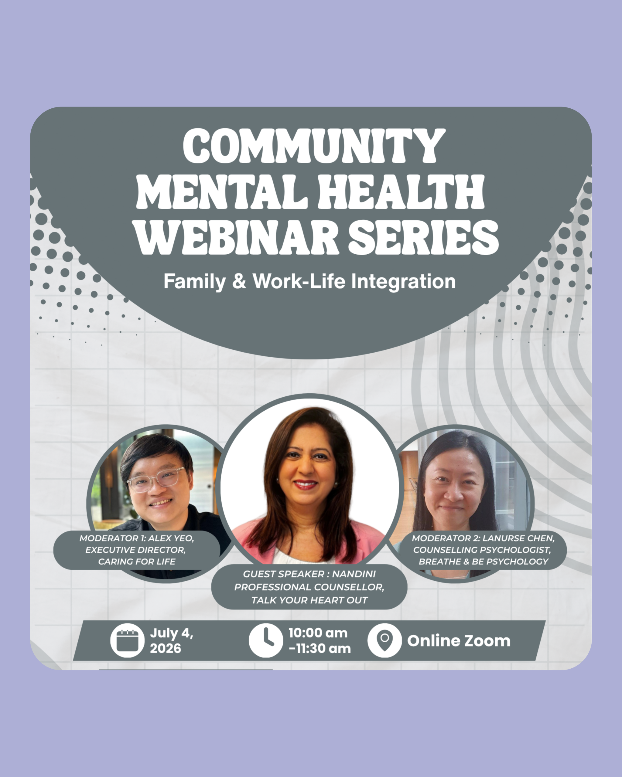 Webinar in collaboration with Caring For Life (CFL)
